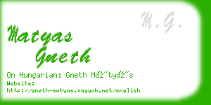 matyas gneth business card